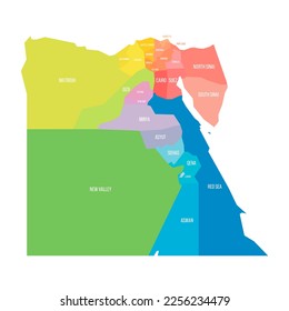 Egypt political map of administrative divisions