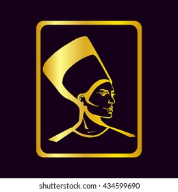 Egypt. Portrait of the Egyptian queen. Profile of a woman for the background. Vector illustration