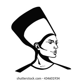 Egypt. Portrait of the Egyptian queen. Profile of a woman for the background. Vector illustration