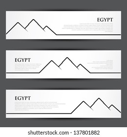 Egypt pyramids banners - vector illustration