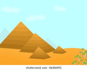 Egypt pyramids cartoon vector illustration