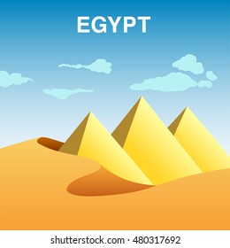 Egypt pyramids in dessert.