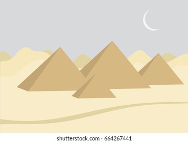Egypt pyramids in evening
