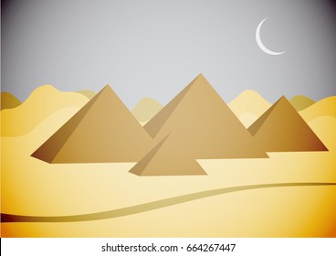 Egypt pyramids in evening