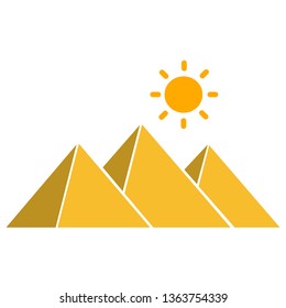 Egypt Pyramids, Giza Egyptian Landscape. vector Pyramids illustration, vector icon