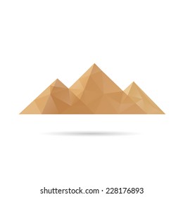 Egypt pyramids icon abstract isolated on a white backgrounds, vector illustration