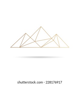 Egypt pyramids icon abstract isolated on a white backgrounds, vector illustration