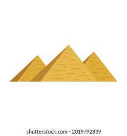 Egypt pyramids icon. Flat illustration of Egypt pyramids vector icon isolated on white background