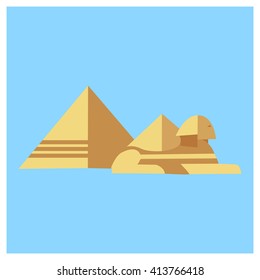 Egypt pyramids illustration