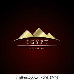Egypt pyramids label - vector illustration