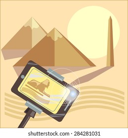 Egypt, pyramids set vector art