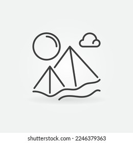 Egypt Pyramids vector concept simple icon or sign in thin line style 