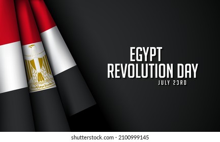 Diseño de fondo del Día de la Revolución en Egipto. Cartel, afiche, tarjeta de felicitación. Ilustración vectorial.