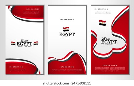 Egypt Revolution Day. Banner set. Vector Illustration.
