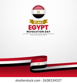 Egypt revolution day Square banner background with waving flag illustration