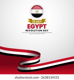 Egypt revolution day Square banner background with waving flag illustration