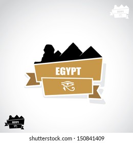 Egypt ribbon banner - vector illustration