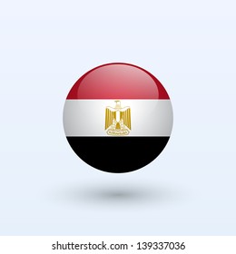 Egypt Round Flag. Vector illustration.