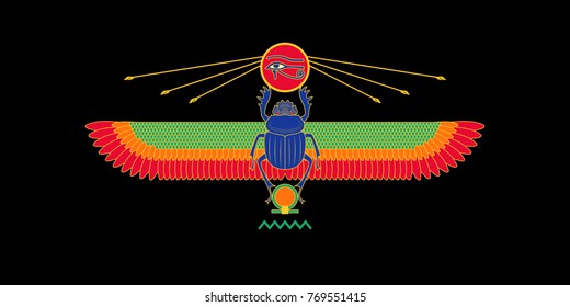 Egypt sacred scarab pattern