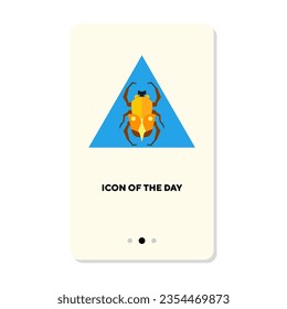 Egypt scarab beetle flat vector icon. Religious symbol insect for praying isolated vector illustration. Culture and religion, religious cult concept for web design and apps