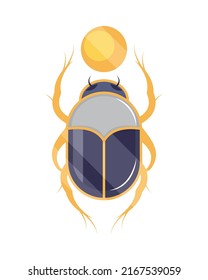 egypt scarab icon isolated vector
