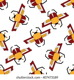 Egypt scarab seamless pattern.