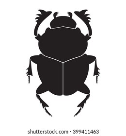 Egypt scarab  silhouette vector illustration on white background