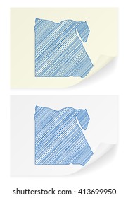Egypt scribble map on a white background.