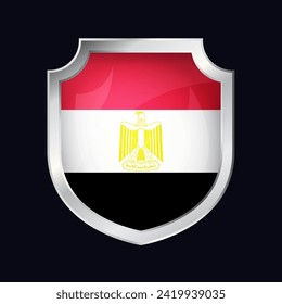 Egypt Silver Shield Flag Icon