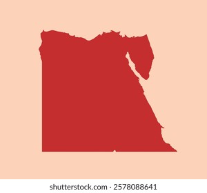 Egypt simple flat red map