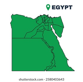 Egypt simple flat vector illustration map