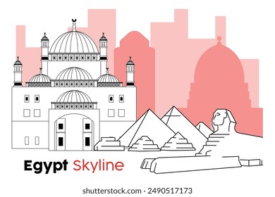 Egypt skyline Modern cityscape Vector illustration
