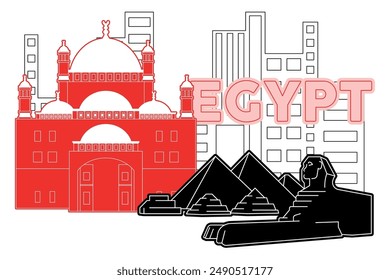 Egypt skyline Modern cityscape Vector illustration