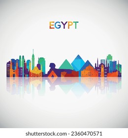 Egypt skyline silhouette in colorful geometric style. Symbol for your design. Vector illustration.