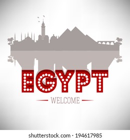 Egypt skyline silhouette design, vector illustration.