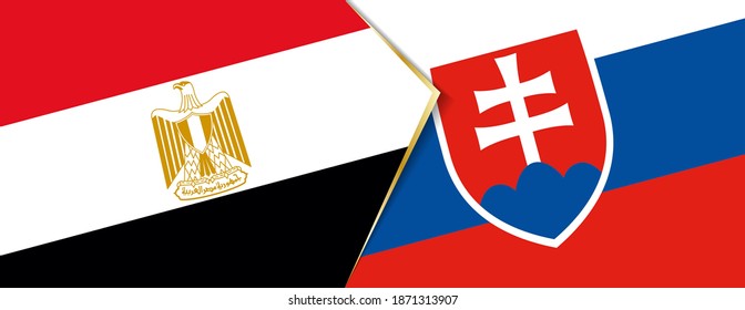 Banderas de Egipto y Eslovaquia, dos banderas vectoriales símbolo de relación o confrontación.