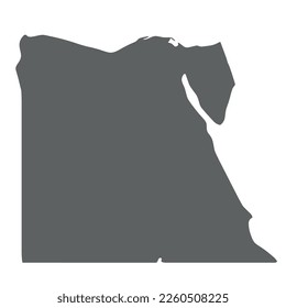 Egypt - smooth grey silhouette map of country area. Simple flat vector illustration.