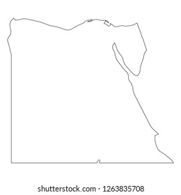 Egypt - solid black outline border map of country area. Simple flat vector illustration.