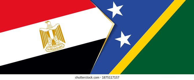 Egypt and Solomon Islands flags, two vector flags symbol of relationship or confrontation.