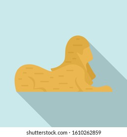 Egypt sphinx icon. Flat illustration of Egypt sphinx vector icon for web design