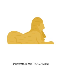 Egypt sphinx icon. Flat illustration of Egypt sphinx vector icon isolated on white background