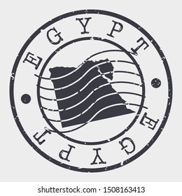 Egypt Stamp Postal. Map Silhouette Seal. Passport Round Design. Vector Icon. Design Retro Travel.