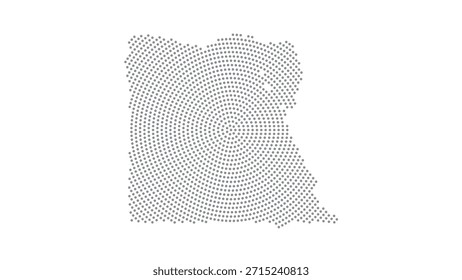 Egypt Stylized halftone dot map with concentric circular pattern
