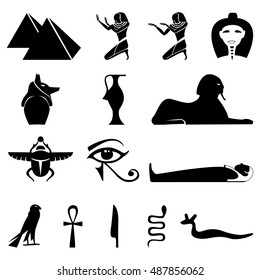 Egypt symbols silhouettes