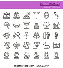 Egypt Symbols , Thin Line and Pixel Perfect Icons

