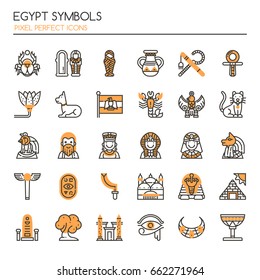 Egypt Symbols , Thin Line and Pixel Perfect Icons
