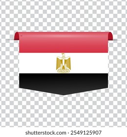 Egypt tag national flag with shadow