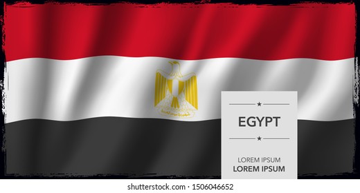 Egypt template greeting card, banner vector illustration. Egyptian national holiday design element with bodycopy 