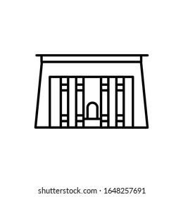 Egypt temple with outline icon vector