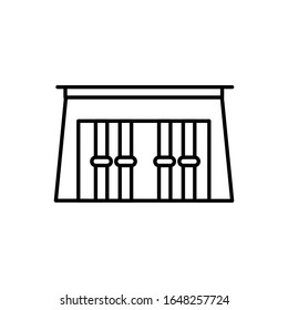 Egypt temple with outline icon vector